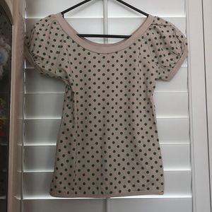 [5 for $25] Polka dot tan princess sleeve top